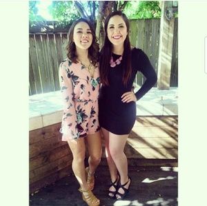 Forever 21 black long sleeve body con mini dress!